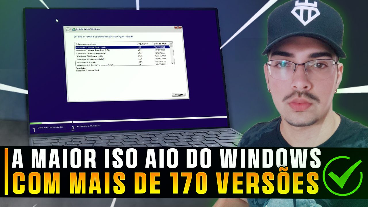 Windows AIO com 170 VERSÕES 7, 8.1, 10 e 11