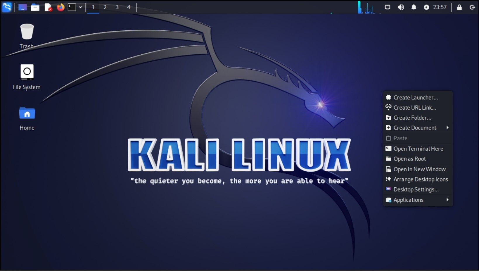 Área de trabalho do Kali Linux