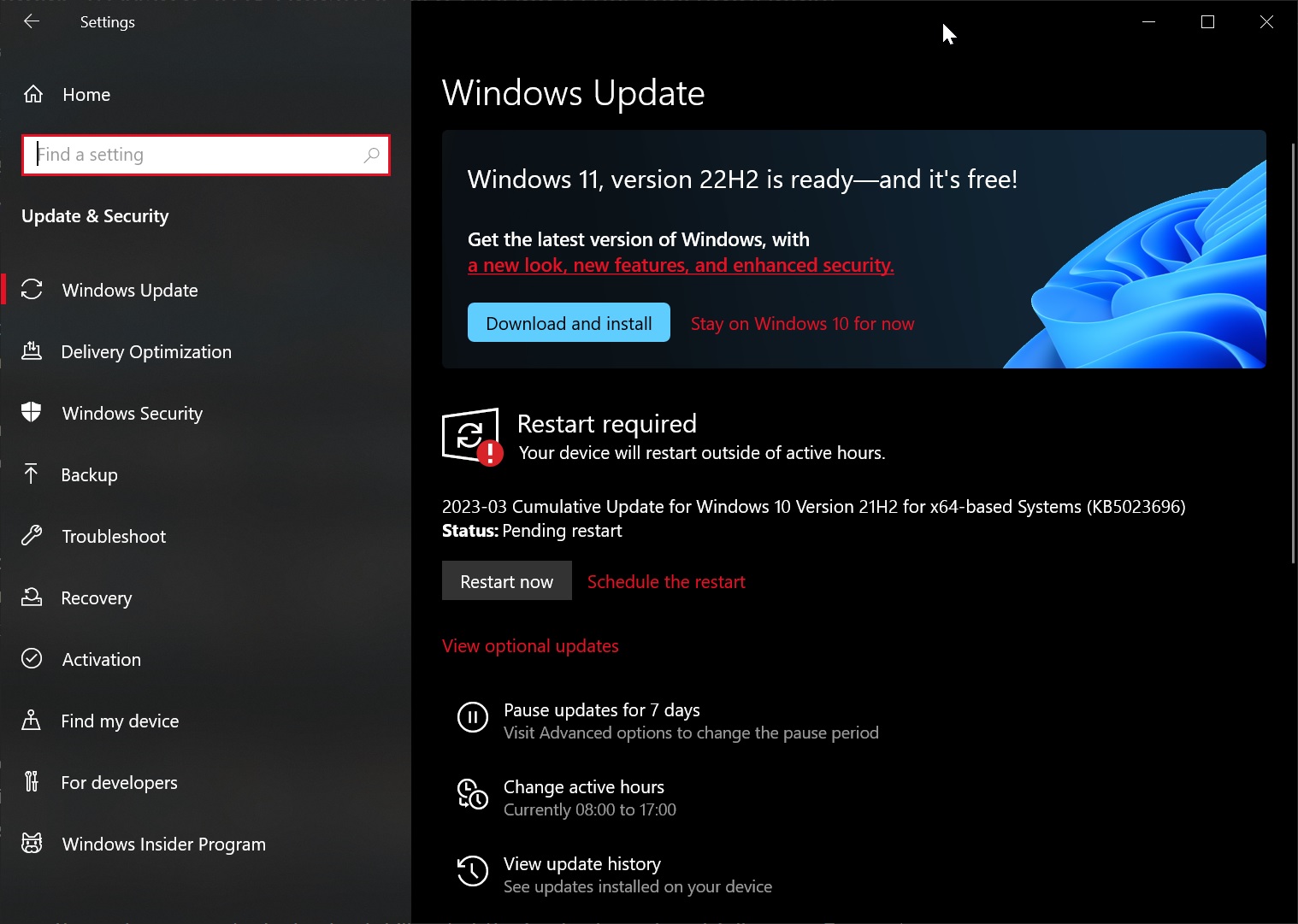 Problemas de atualização do Windows 10 de março de 2023