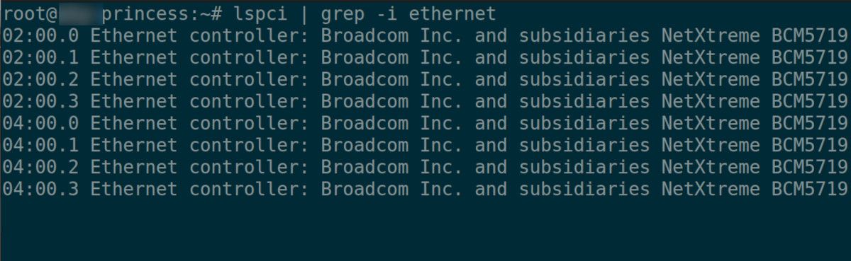 listando portas ethernet físicas em um servidor linux