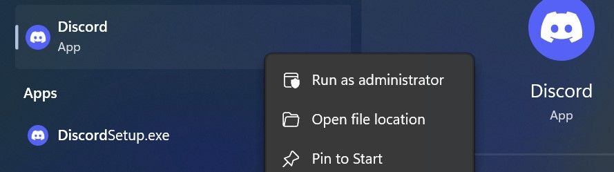 Execute o Discord como administrador no Windows